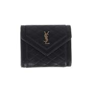 Pre-owned Leather wallets Yves Saint Laurent Vintage , Black , Dames