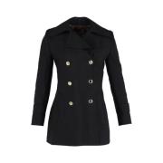 Pre-owned Wool outerwear Louis Vuitton Vintage , Black , Dames