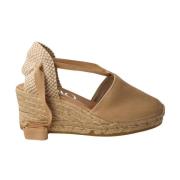 Beige Espadrille Sandaal met Lintsluiting Gaimo , Beige , Dames