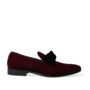 Burgundy Velvet Loafers Italiaans vakmanschap Dolce & Gabbana , Red , ...