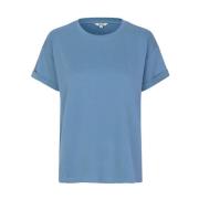 Lichtblauw Opgerolde Mouw T-shirt Amana mbyM , Blue , Dames