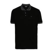 Zwarte Polo Shirt met Logo Borduurwerk Emporio Armani , Black , Heren