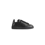 Zwarte Box Leren Sneakers Burberry , Black , Dames