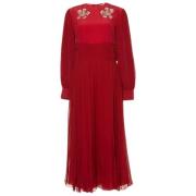 Pre-owned Silk dresses Fendi Vintage , Red , Dames