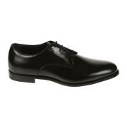 Elegante Leren Derby Schoenen met Veters Corvari , Black , Heren