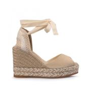 Beige Sandalen voor Zomer Outfits Espadrilles , Beige , Dames