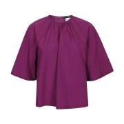 Korte Paarse Katoenen Top Max Mara Weekend , Purple , Dames