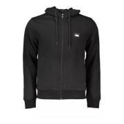 Zwarte Hoodie met Rits van Katoen Cavalli Class , Black , Heren