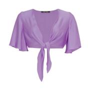 Satijnen Bolero Jas Swing , Purple , Dames