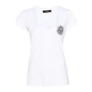 Gedrukt Strass T-shirt Twinset , White , Dames