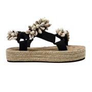 Raffia Shell Velcro Sandalen Arizona Love , Multicolor , Dames