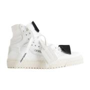 Wit Zwart Leren High-Top Sneakers Off White , White , Dames