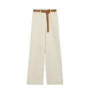 Beige Wijde Broek Max Mara Studio , Beige , Dames