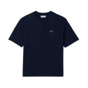 Luxe Organische Jersey T-Shirt Lacoste , Blue , Dames