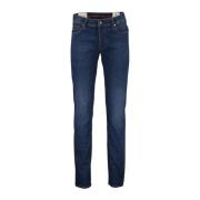 Slim Fit Donkerblauwe Denim Jeans Tramarossa , Blue , Heren