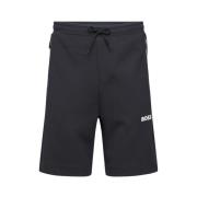 Mesh Panel Katoenen Shorts Hugo Boss , Black , Heren