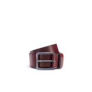 Elegante Leren Riem Hugo Boss , Brown , Heren