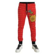 Rode Varken Jaar Jogger Sweatpants Dolce & Gabbana , Red , Heren