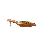 Pre-owned Leather mules Manolo Blahnik Pre-owned , Brown , Dames
