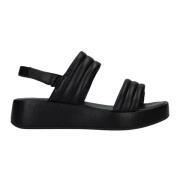 Zwarte Platform Sandaal voor Dames Mexx , Black , Dames