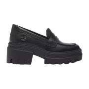 Dames Slip-On Leren Mocassin met Hak Timberland , Black , Dames