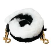 Zwart Wit Lapin Bont Schouderband Dolce & Gabbana , Black , Dames
