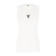 Stijlvol T-shirt voor Mannen Brunello Cucinelli , White , Dames