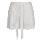 Witte Brillante Shorts met Textuurafwerking Pinko , White , Dames