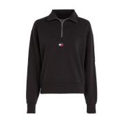 Dames Pull BXY 1/4 ZIP Zwart of Wit Tommy Hilfiger , Black , Heren