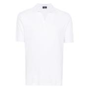 Linnen Polo Shirt Gemaakt in Italië Barba , White , Heren