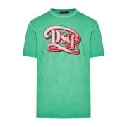 Katoenen T-shirt Made in Italy Dsquared2 , Green , Heren