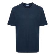 Italiaans Katoen Linnen T-shirt Jacob Cohën , Blue , Heren