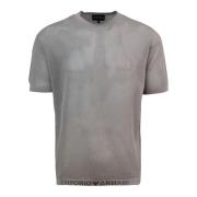Grijze T-shirt met Jacquard Logo Emporio Armani , Gray , Heren