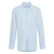 Zijden Lyocell Shirt Tom Ford , Blue , Heren