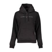 Zwarte Geborduurde Hoodie Tommy Hilfiger , Black , Dames