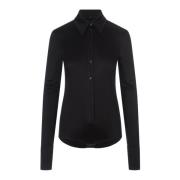 Zwarte Slim Fit Overhemd Sportmax , Black , Dames