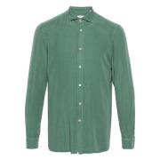 Lyocell Shirt Gemaakt in Italië Boglioli , Green , Heren