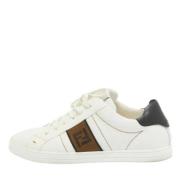 Pre-owned Leather sneakers Fendi Vintage , White , Heren