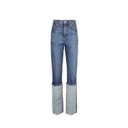 Hoge Taille Slim Fit Blauwe Jeans Sportmax , Blue , Dames