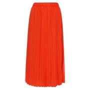 Geplooide Chiffon Midi Rok s.Oliver , Red , Dames