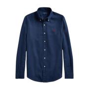 Navy Lange Mouw Sportshirt Ralph Lauren , Blue , Heren