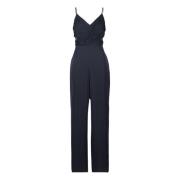 Elegant V-Neck Jumpsuit vera mont , Blue , Dames