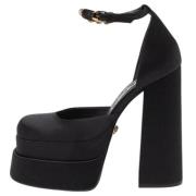 Pre-owned Satin sandals Versace Pre-owned , Black , Dames
