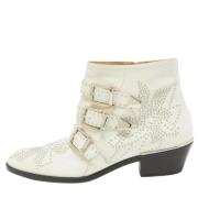 Pre-owned Leather boots Chloé Pre-owned , White , Dames
