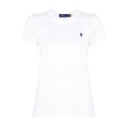 Wit Geborduurd-Logo T-Shirt Ralph Lauren , White , Dames