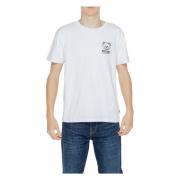 Wit Bedrukt Ronde Hals T-shirt Moschino , White , Heren