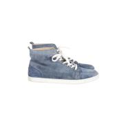 Pre-owned Suede sneakers Christian Louboutin Pre-owned , Blue , Heren