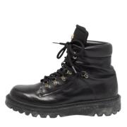 Pre-owned Leather boots Moncler Pre-owned , Black , Heren