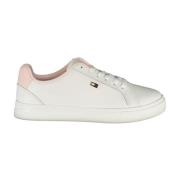 Witte Lace-Up Sneaker met Contrastdetails Tommy Hilfiger , White , Dam...