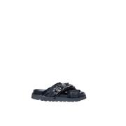 Rafia Lage Hak Sandalen Lente/Zomer Collectie Cult , Black , Dames